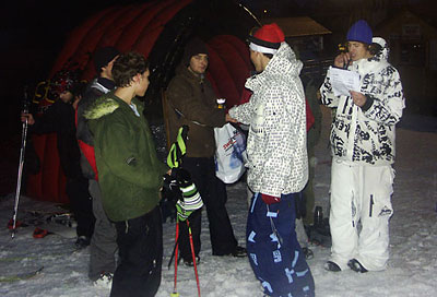 Velká Úpa snowpark opening, vyhlášení výsledků: Pepé Kalenský a Honza Balcar, foto: Míra Kalenský